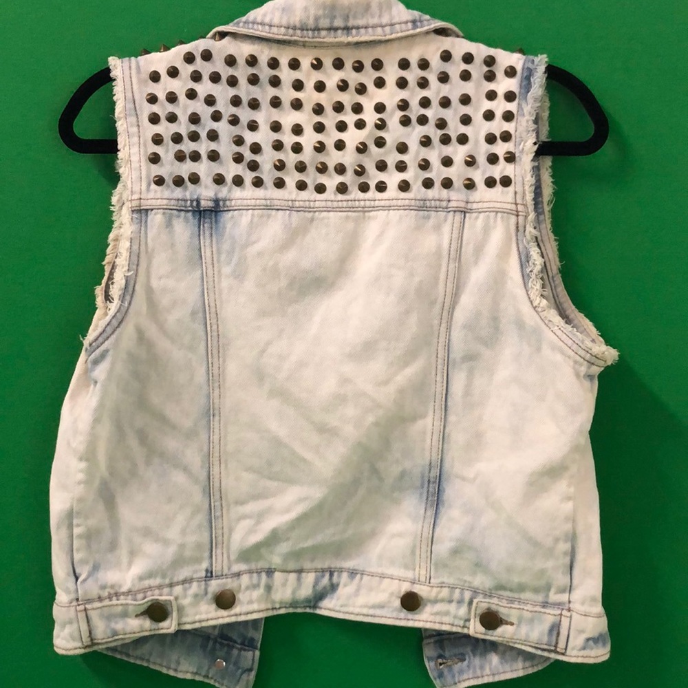 Pistola whitewashed denim studded vest - Picture 2 of 8